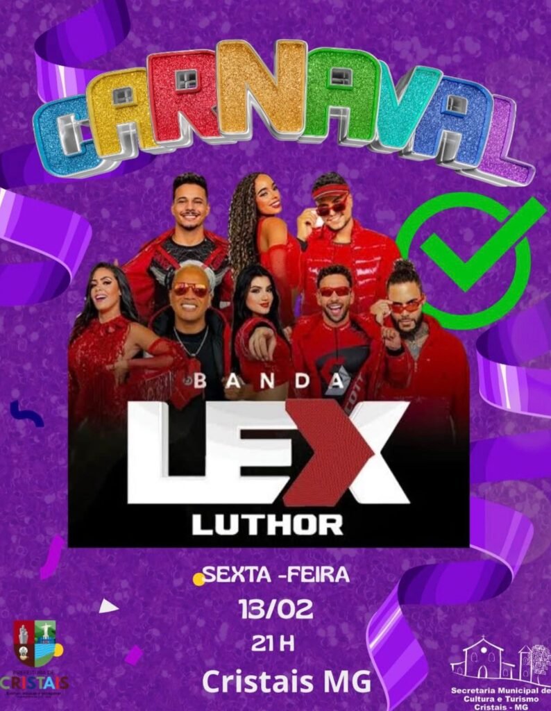 Carnaval da Cidade de Cristais 2026 terá grandes atrações e promete agitar a região.