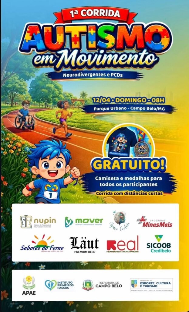 🏃‍♂️ 1ª Corrida Autismo em Movimento acontece em Campo Belo com foco na inclusão e conscientização.